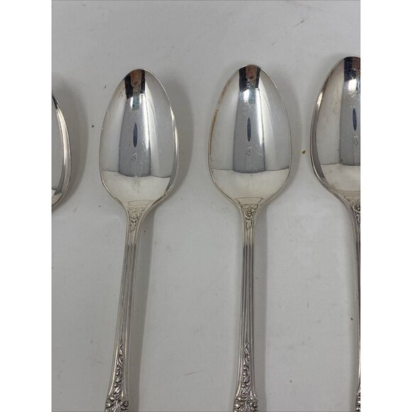 Vintage 1950s Oneida Rogers Enchantment Teaspoons Lot Of 7 - Picture 3 of 8